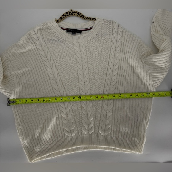 Tommy Hilfiger Women's Oversized White Cable Knit Sweater - Picture 6 of 12